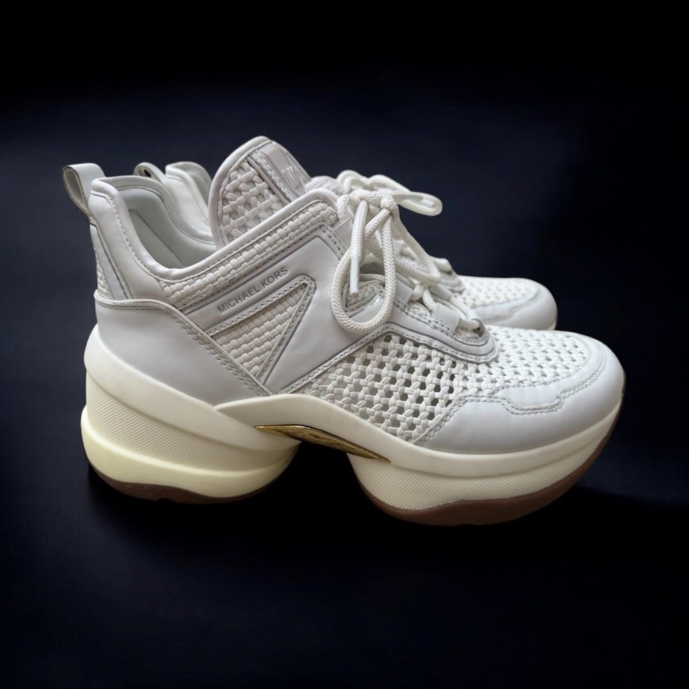 MICHAEL Michael Kors White Platform Sneakers
